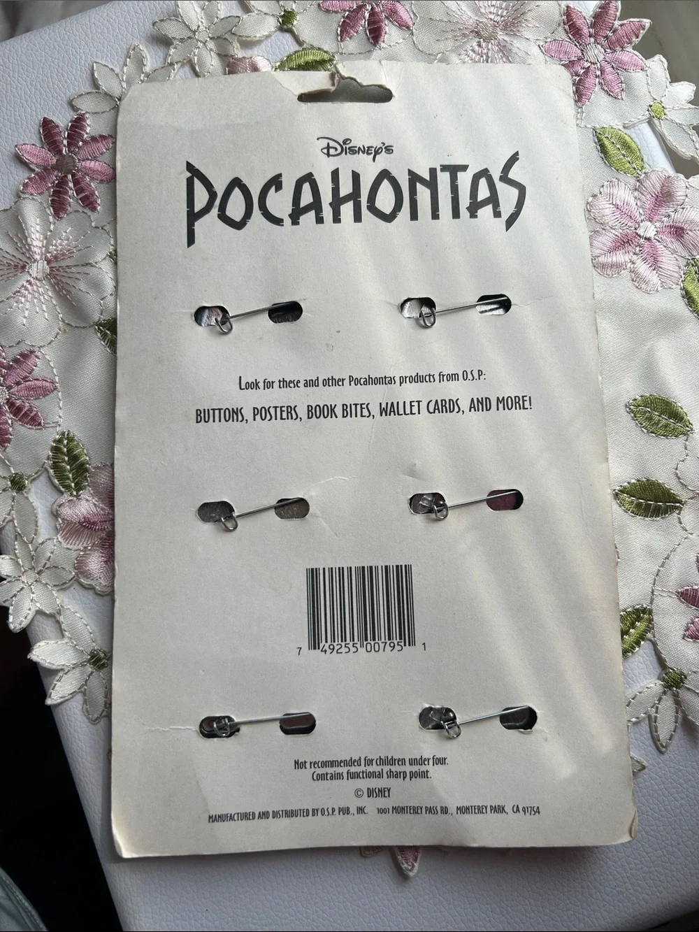 Vintage 90s Pocahontas Happy Birthday Buttons NEW